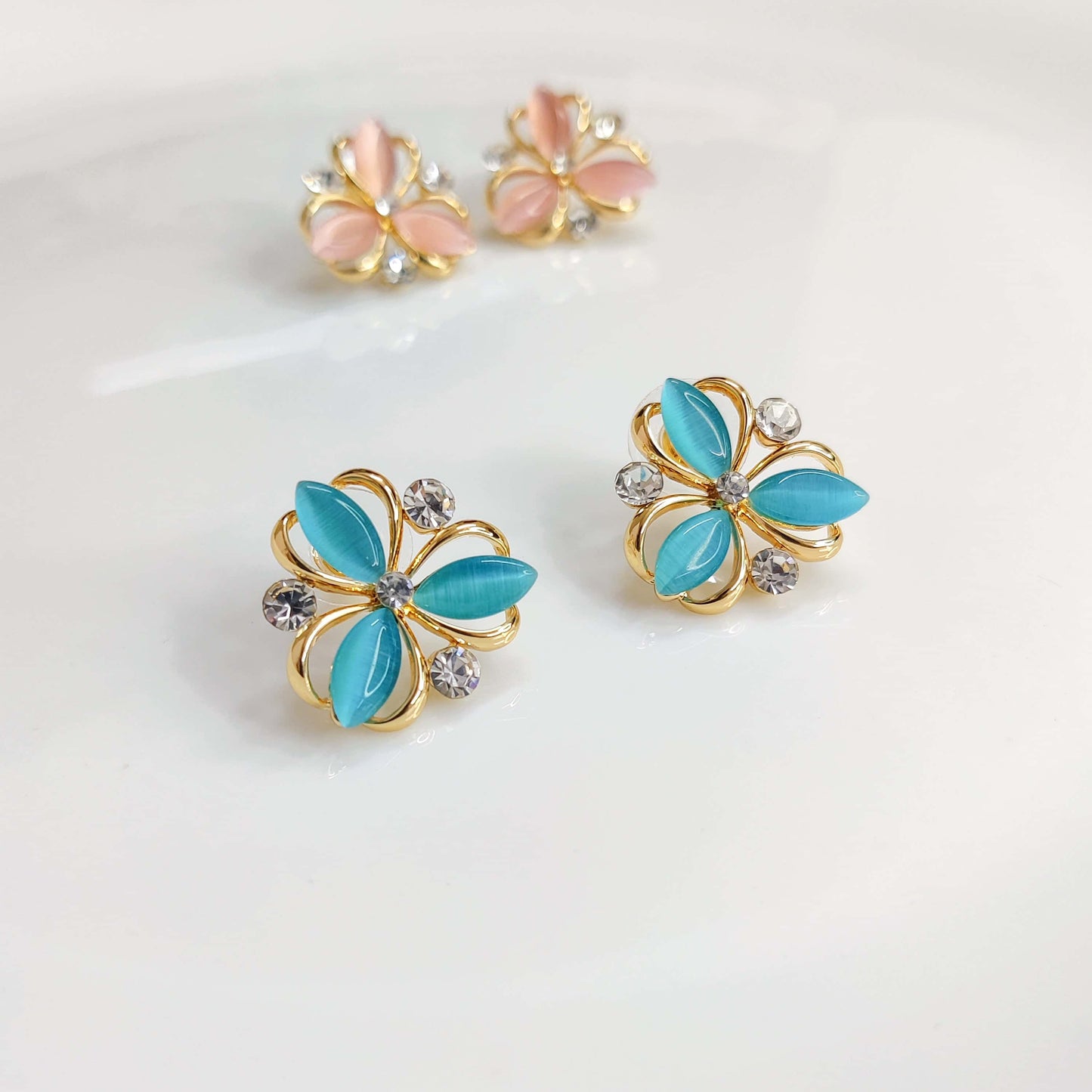 Floral Cluster Stud Earrings