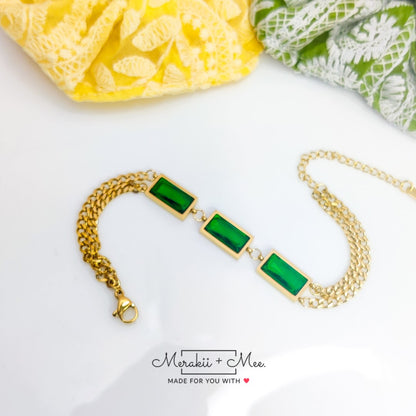 NORI Green Emerald Gold Bracelet