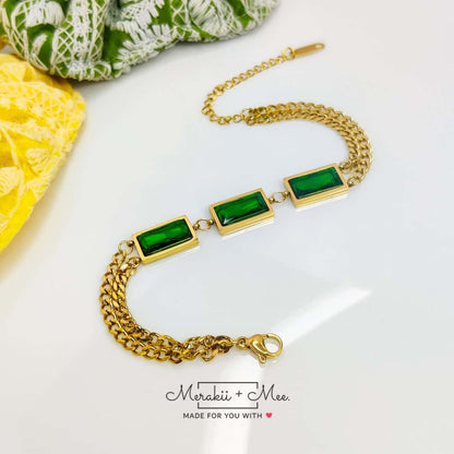 NORI Green Emerald Gold Bracelet