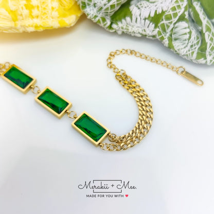 NORI Green Emerald Gold Bracelet