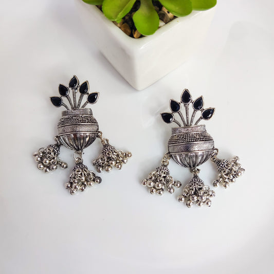 Silver Ghungroo Stud Earrings | Timeless elegance