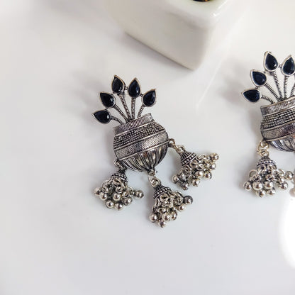 Silver Ghungroo Stud Earrings | Timeless elegance