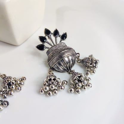 Silver Ghungroo Stud Earrings | Timeless elegance