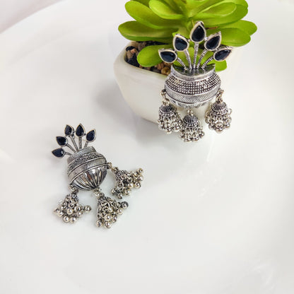 Silver Ghungroo Stud Earrings | Timeless elegance