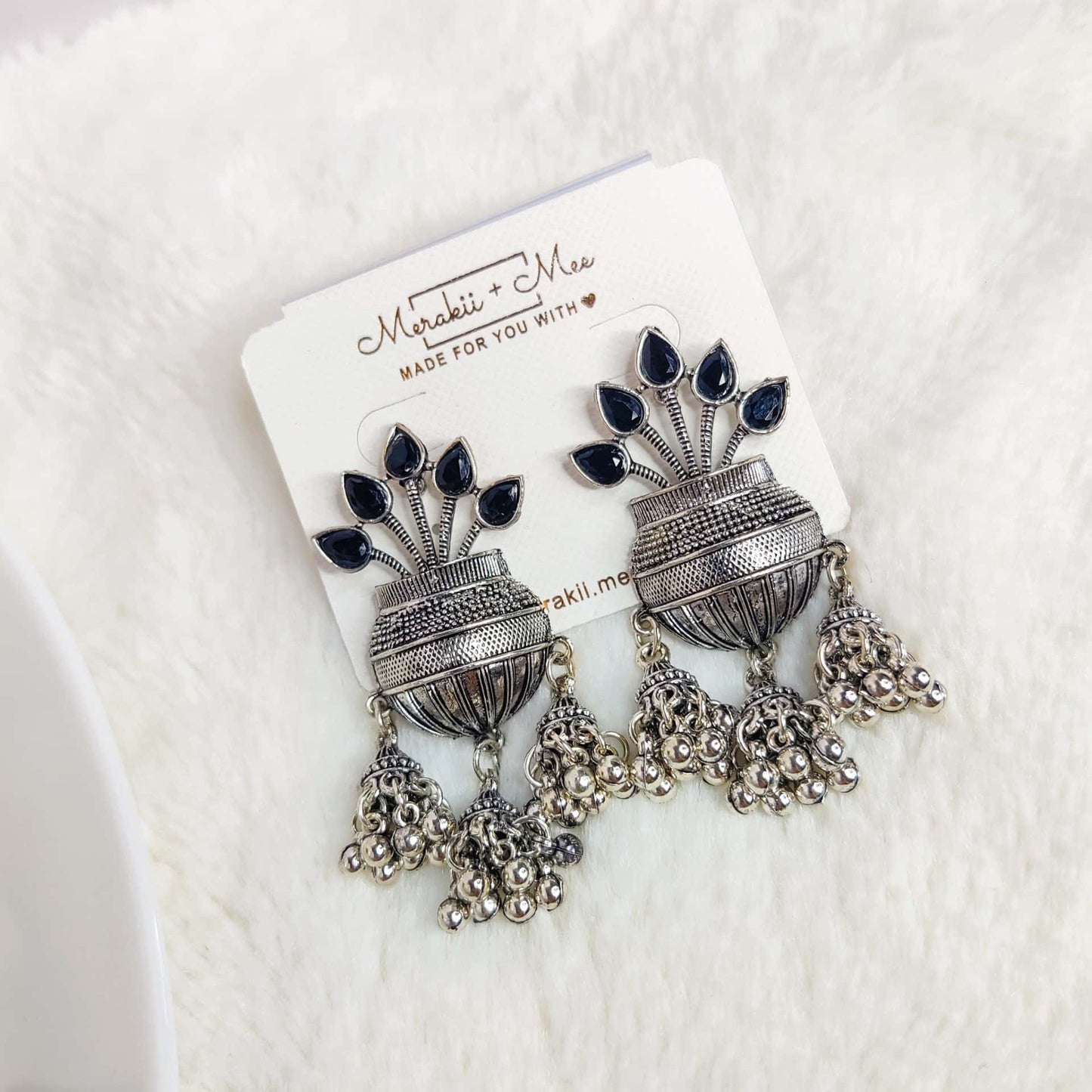 Silver Ghungroo Stud Earrings | Timeless elegance