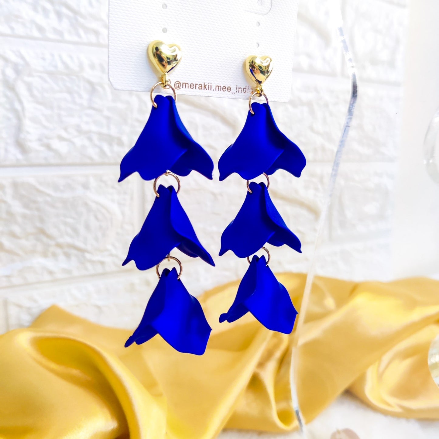 Royal Blue Flower Petal Earring