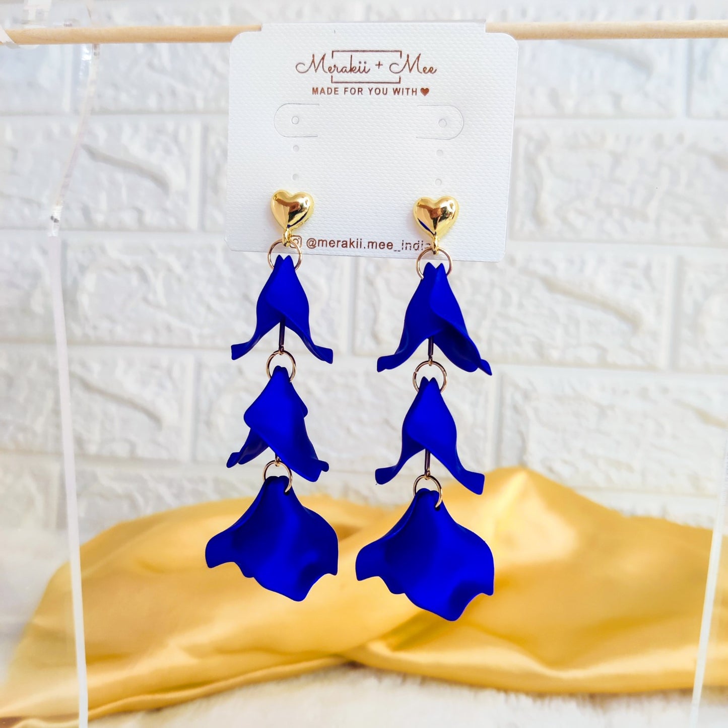 Royal Blue Flower Petal Earring