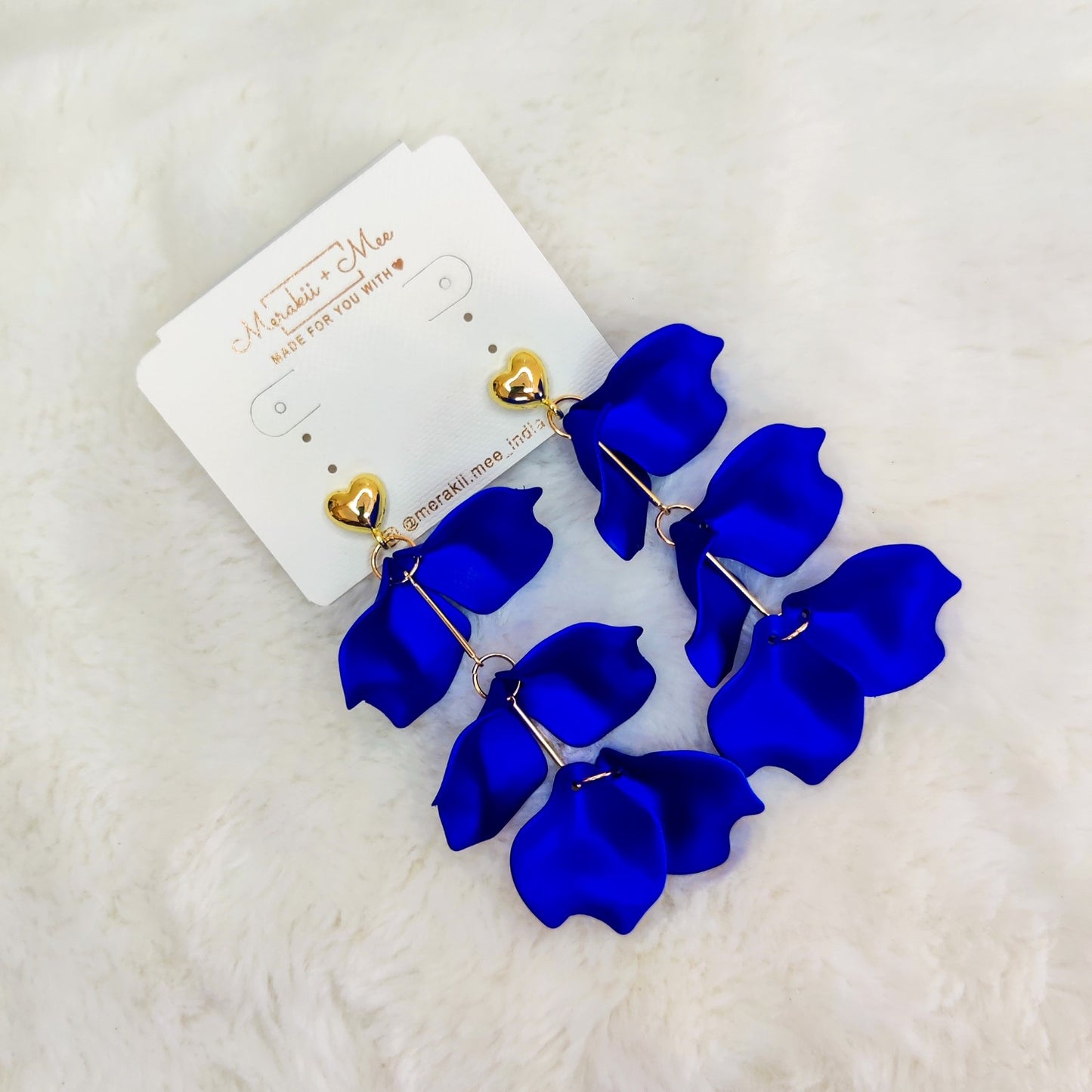 Royal Blue Flower Petal Earring