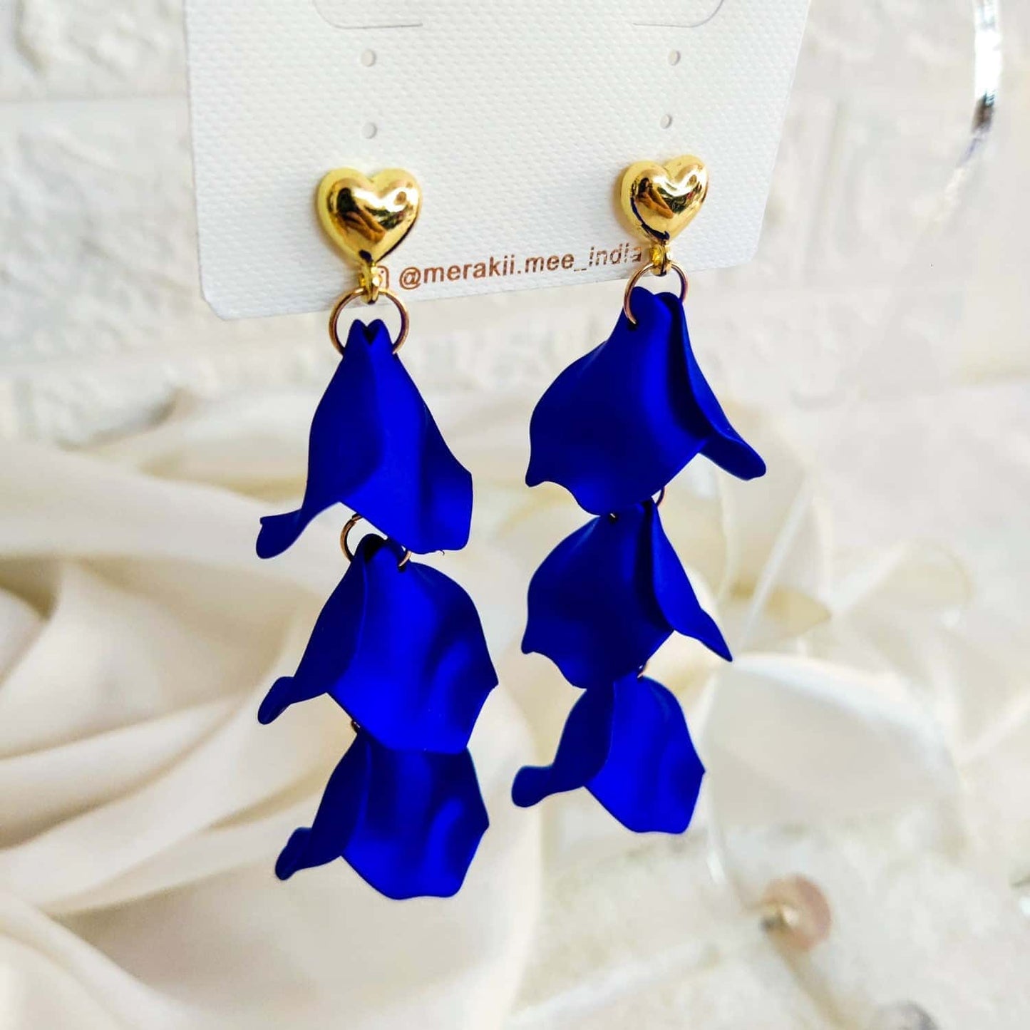 Royal Blue Flower Petal Earring