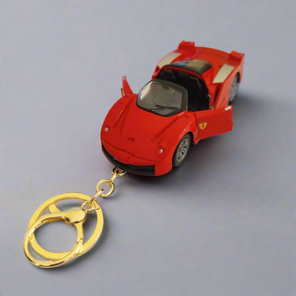 Miniature Supercars Pull-Back Diecast Toy Keychain – Luxury Sports Car Keyring