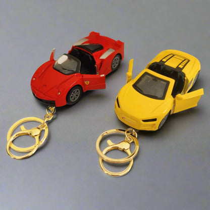 Miniature Supercars Pull-Back Diecast Toy Keychain – Luxury Sports Car Keyring