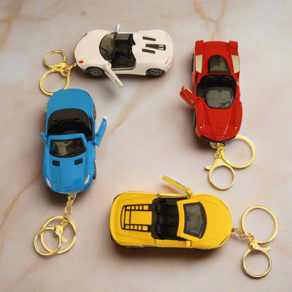 Miniature Supercars Pull-Back Diecast Toy Keychain – Luxury Sports Car Keyring