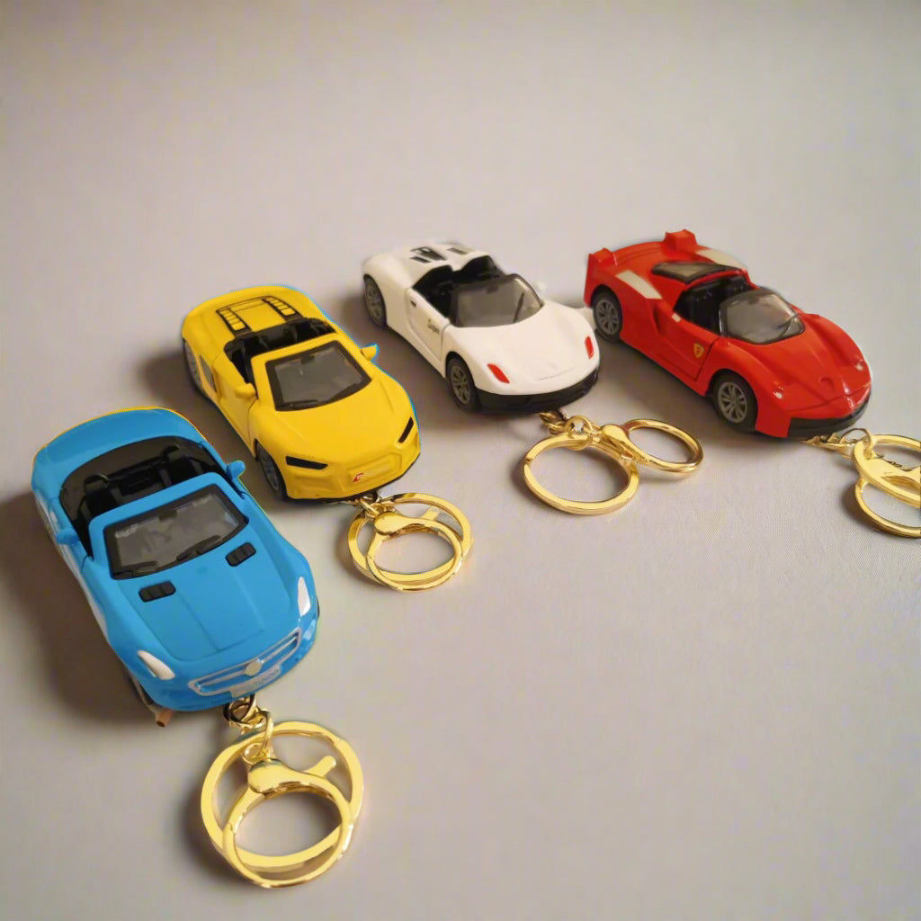 Miniature Supercars Pull-Back Diecast Toy Keychain – Luxury Sports Car Keyring