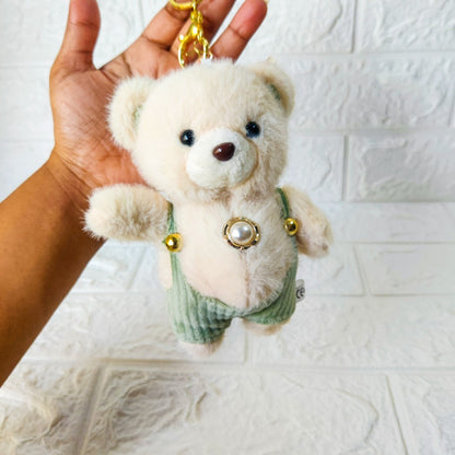 Pastel Teddy Bear Soft Toy Keychain – Adorable Gift Accessory