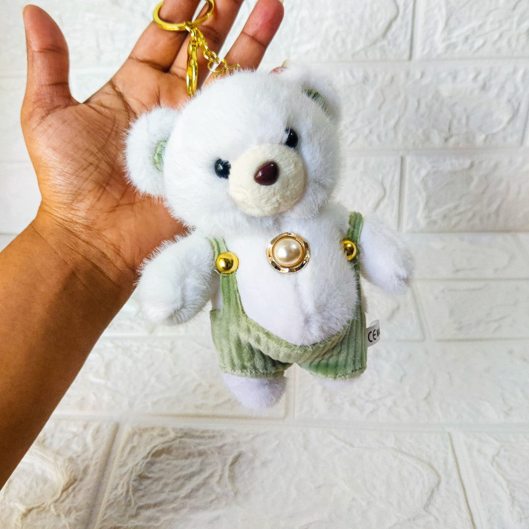 Pastel Teddy Bear Soft Toy Keychain – Adorable Gift Accessory