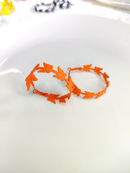 Colorful Butterfly Hoop Earrings for Women | Korean Aesthetic Statement Jewelry