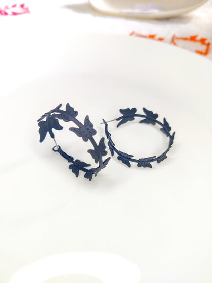 Colorful Butterfly Hoop Earrings for Women | Korean Aesthetic Statement Jewelry