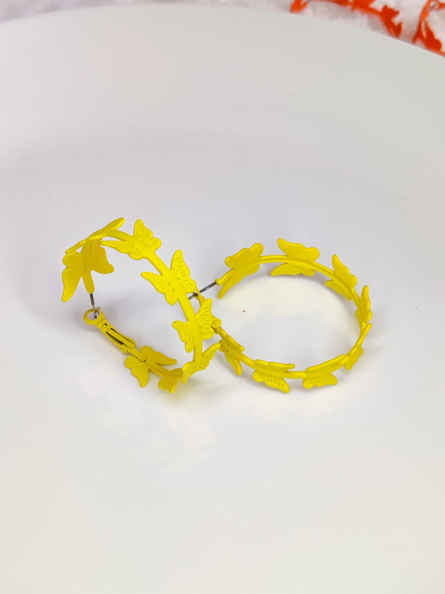 Colorful Butterfly Hoop Earrings for Women | Korean Aesthetic Statement Jewelry