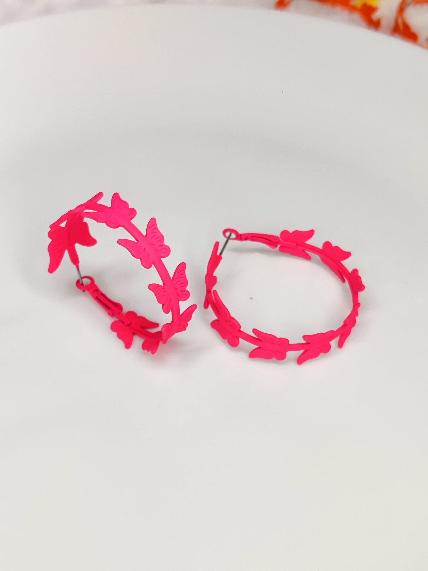 Colorful Butterfly Hoop Earrings for Women | Korean Aesthetic Statement Jewelry