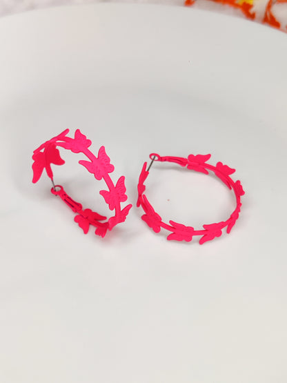 Colorful Butterfly Hoop Earrings for Women | Korean Aesthetic Statement Jewelry