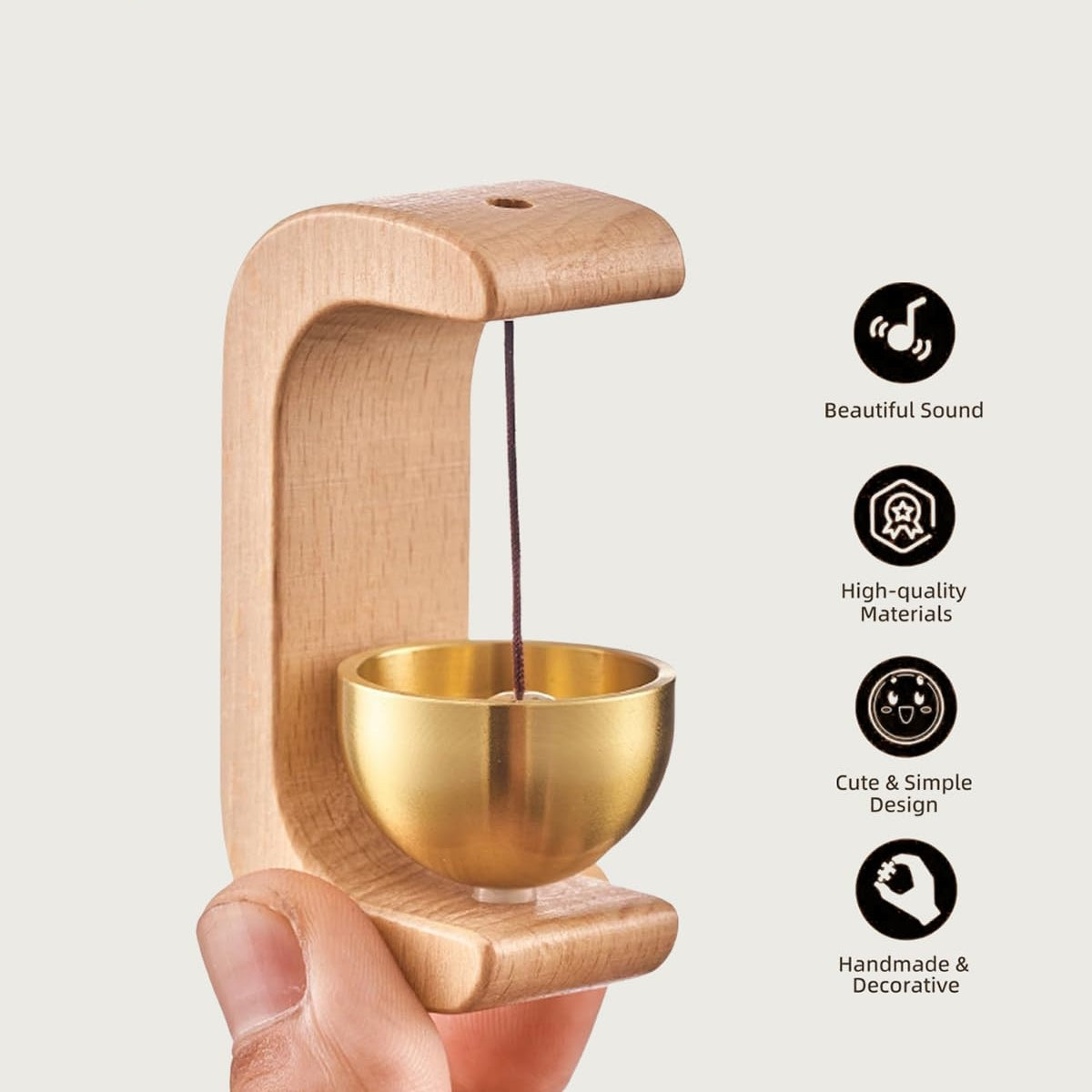 Japanese Wooden Shopkeeper Door Bell – Traditional Door Entrance Bell