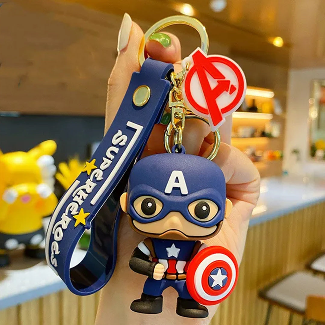 Marvel's and DC Universe 3D Rubber Keychains with Strap