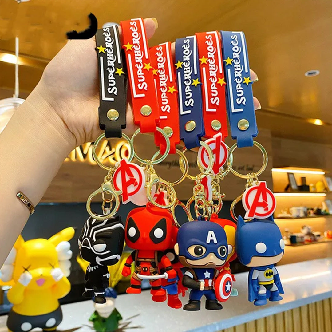 Marvel's and DC Universe 3D Rubber Keychains with Strap