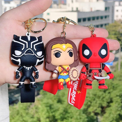 Marvel's and DC Universe 3D Rubber Keychains with Strap