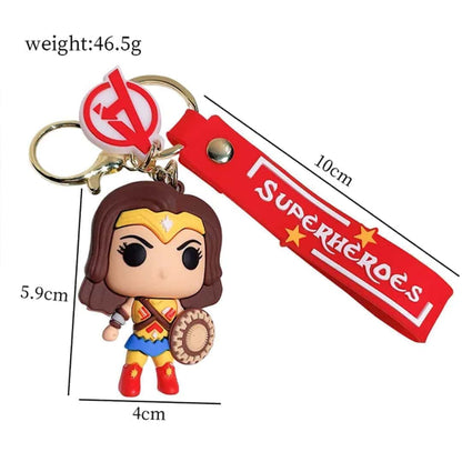Marvel's and DC Universe 3D Rubber Keychains with Strap