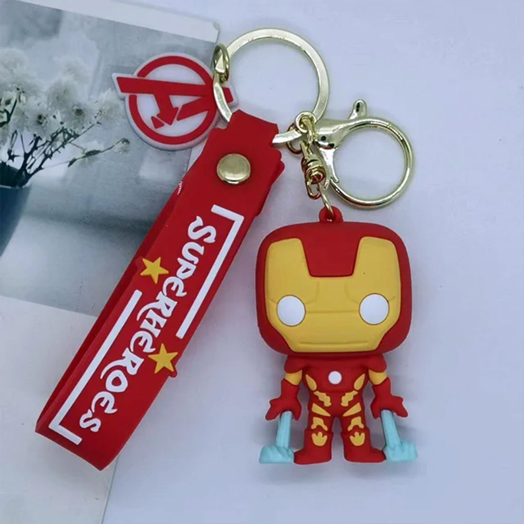 Marvel's and DC Universe 3D Rubber Keychains with Strap