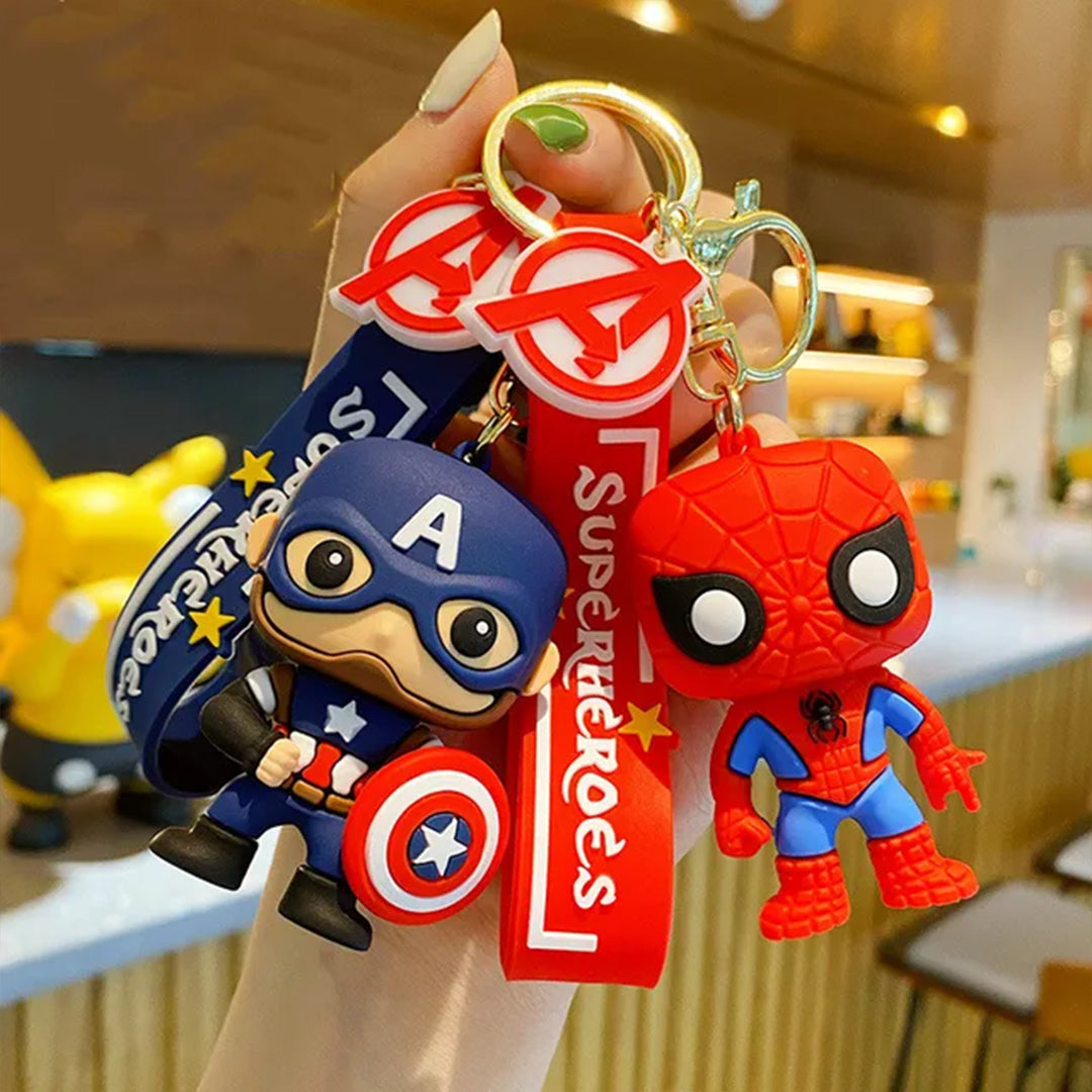 Marvel's and DC Universe 3D Rubber Keychains with Strap