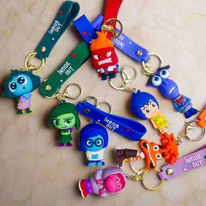 Inside Out 3D Rubber Keychains (SET OF 8)