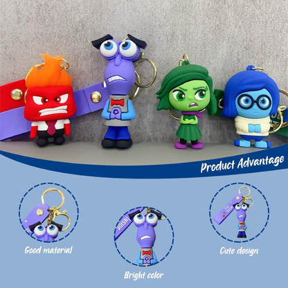 Inside Out 3D Rubber Keychains (SET OF 8)