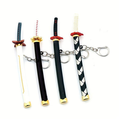 Demon Slayer, One Piece and Anime Series Mini Katana Toy Metal Keychain