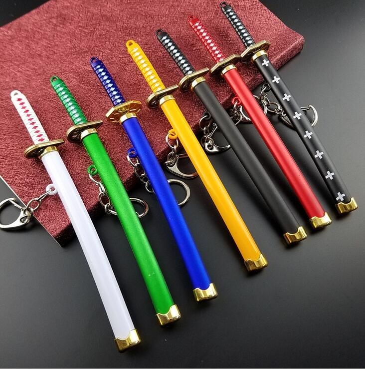 Demon Slayer, One Piece and Anime Series Mini Katana Toy Metal Keychain