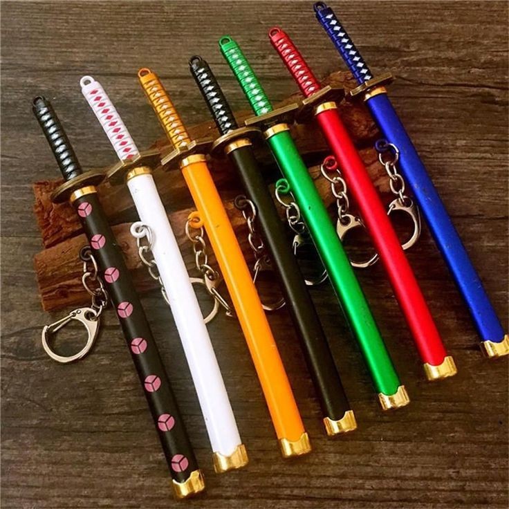 Demon Slayer, One Piece and Anime Series Mini Katana Toy Metal Keychain