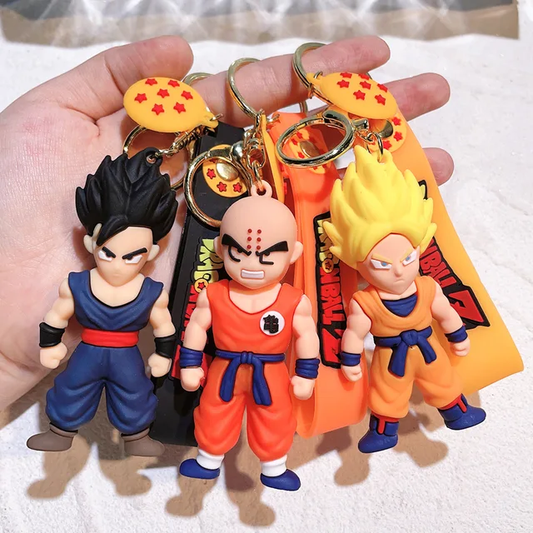 Dragon Ball Z Figures 3D Keychain with  Strap and Charm