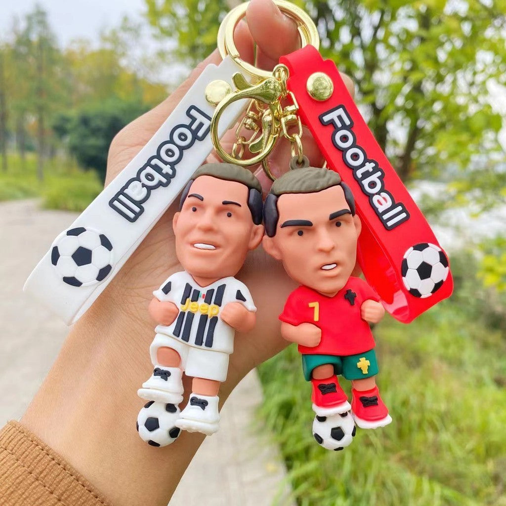Cristiano Ronaldo Rubber Keychain | Football Player Keychains