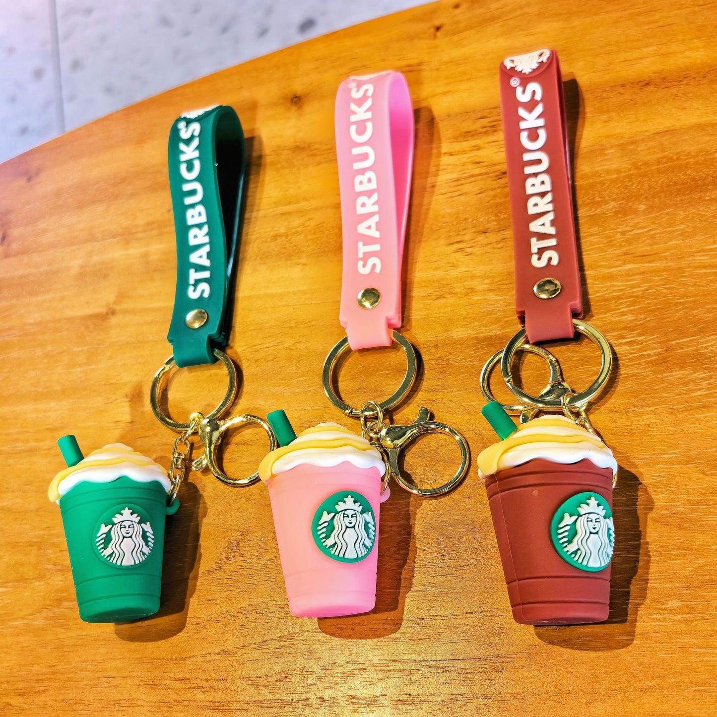 Starbucks Coffee Sipper and Glass Keychain