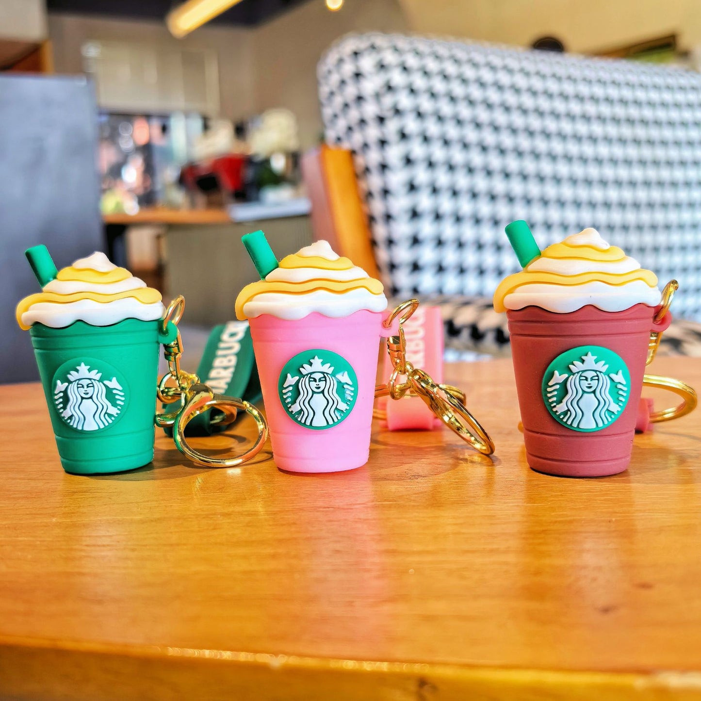 Starbucks Coffee Sipper and Glass Keychain