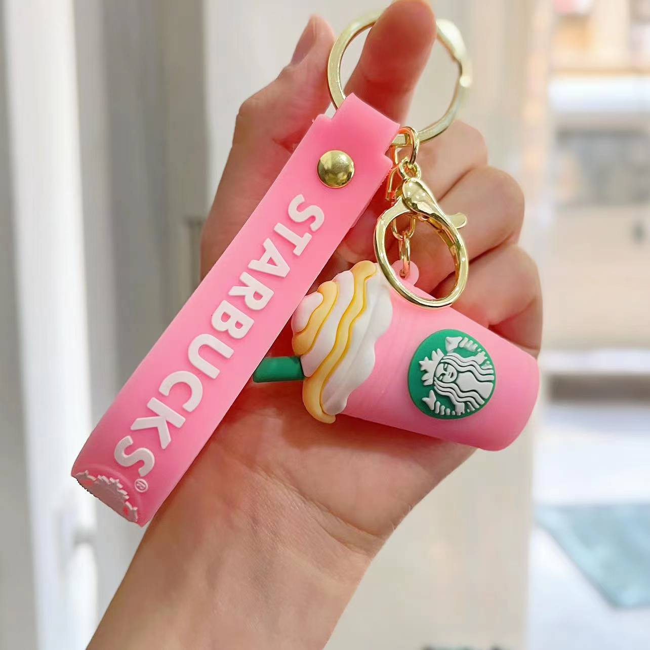 Starbucks Coffee Sipper and Glass Keychain