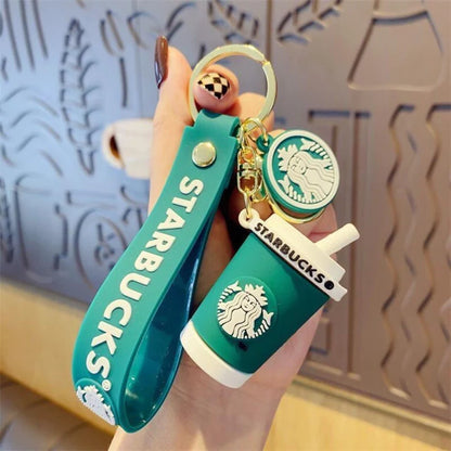 Starbucks Coffee Sipper and Glass Keychain