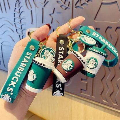 Starbucks Coffee Sipper and Glass Keychain