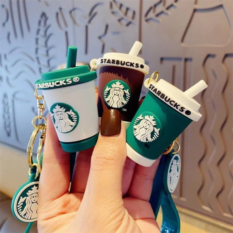 Starbucks Coffee Sipper and Glass Keychain