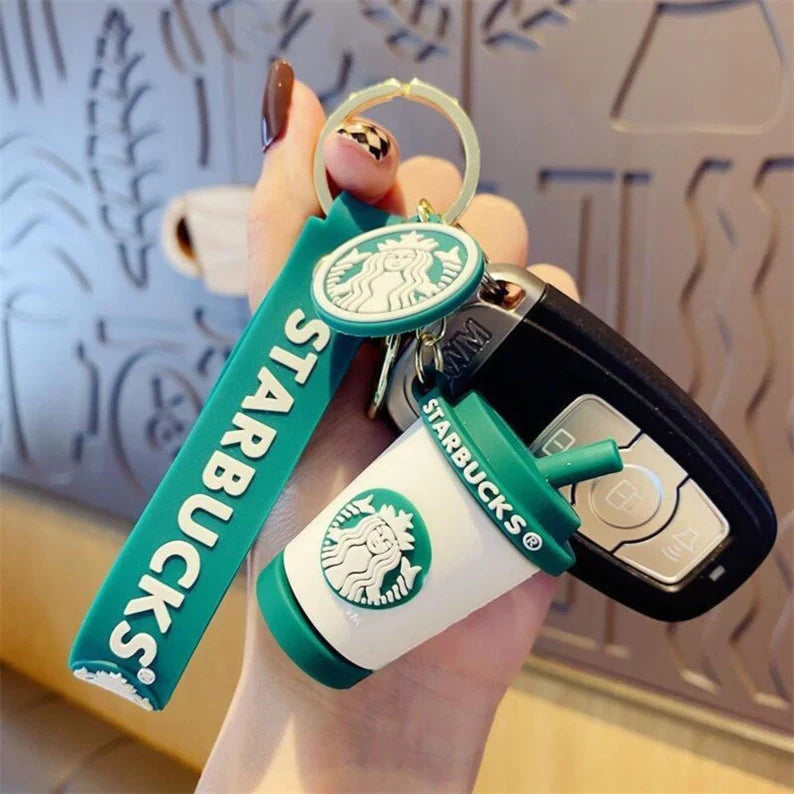 Starbucks Coffee Sipper and Glass Keychain