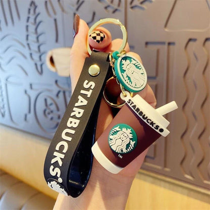 Starbucks Coffee Sipper and Glass Keychain
