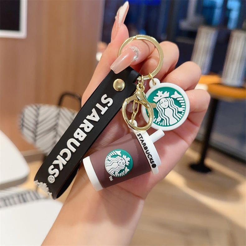 Starbucks Coffee Sipper and Glass Keychain
