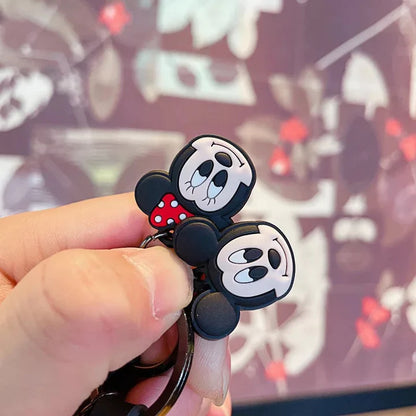 Mickey & Minnie 3D Rubber Keychain with Hook and Strap