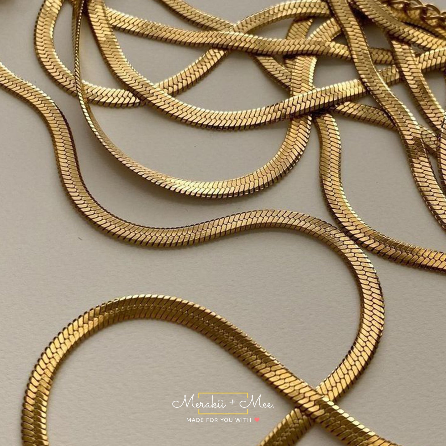 Herringbone Chain 18k Gold Plated