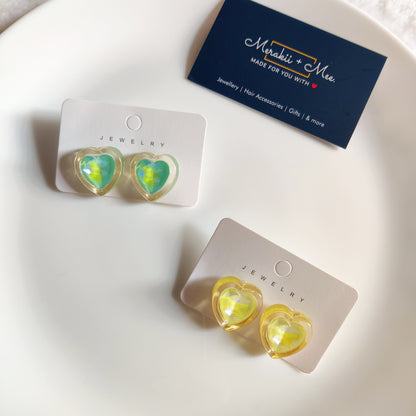 Pastel Heart Stud Earrings – Soft Girl Aesthetic Jewelry